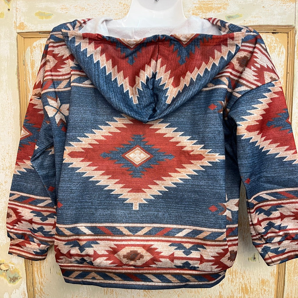 Aztec Print Kangaroo Pocket Hoodie