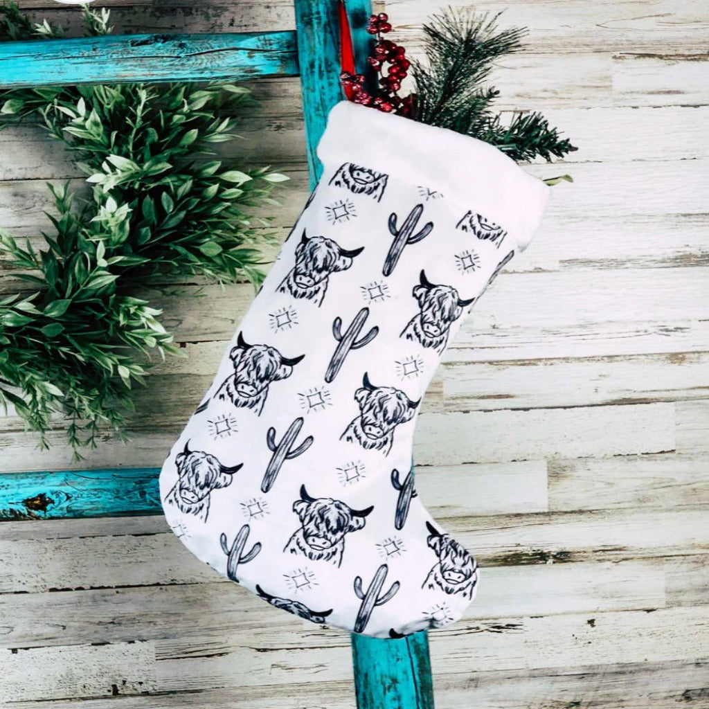 White Highland Cow Stocking