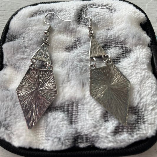 Red geometric shape earring