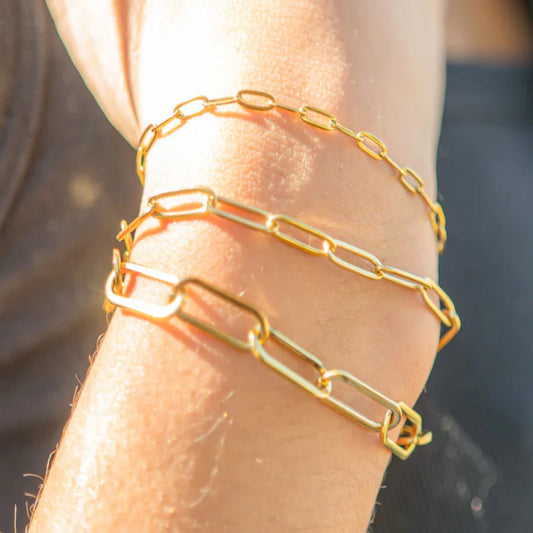 Gold paperclip Bracelet