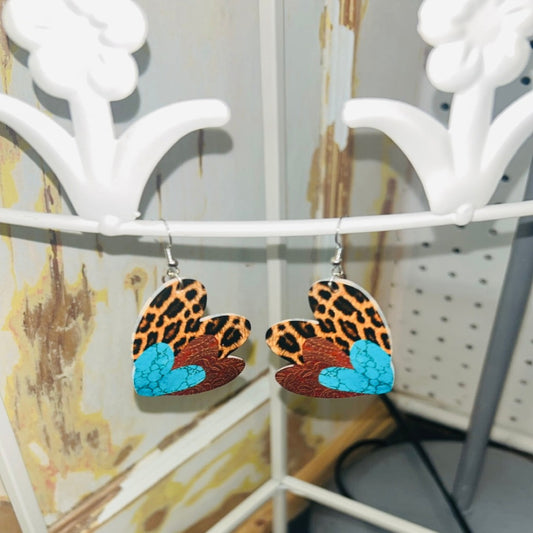 Leopard Heart Earrings