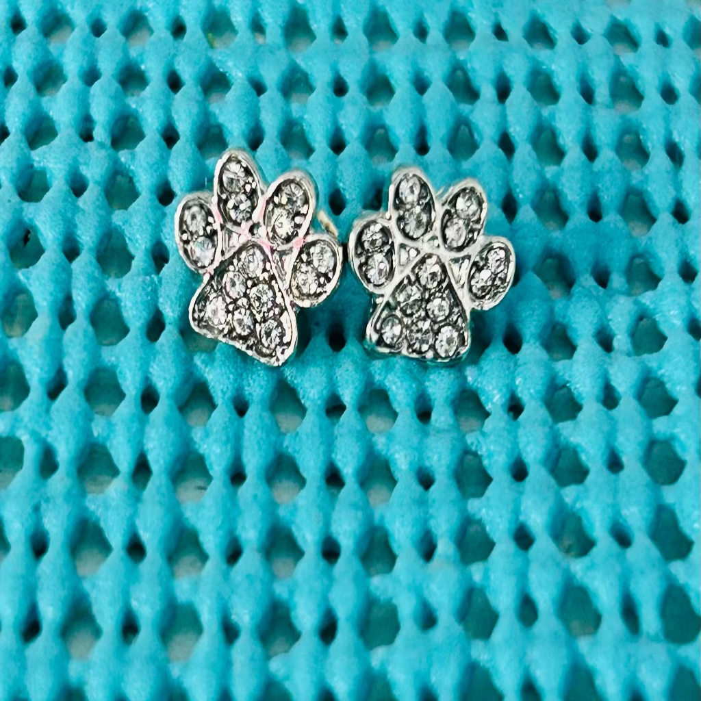 Paw Rhinestone Earrings