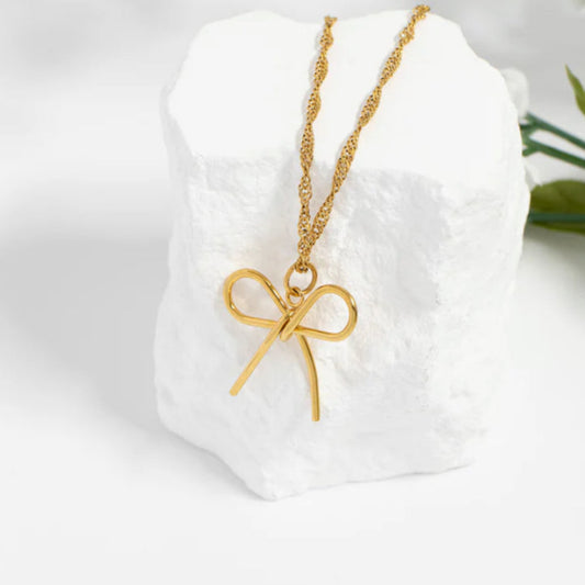 Thin Gold Bow Charm
