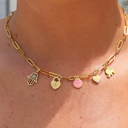 18k Gold Paperclip Necklace