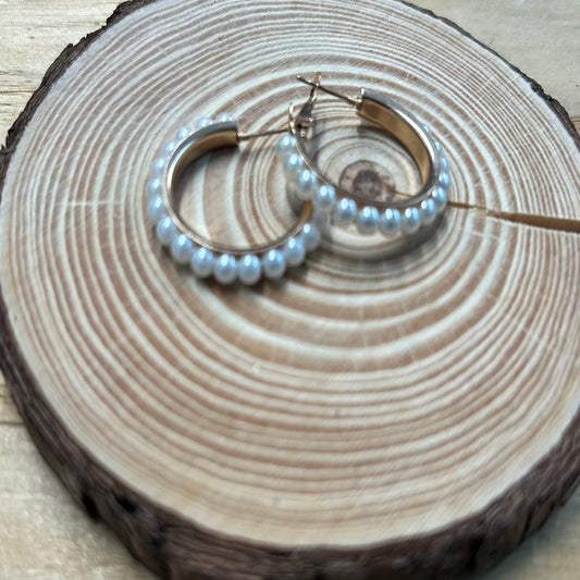 Pearl Hoop Earrings