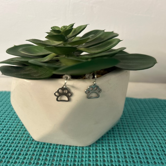 Dangle Paw Print Earrings