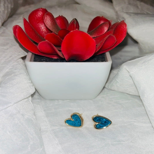 Blue Heart Earrings