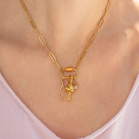 Gold Carabiner Necklace