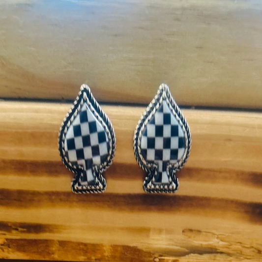 Glitter Spade Earrings