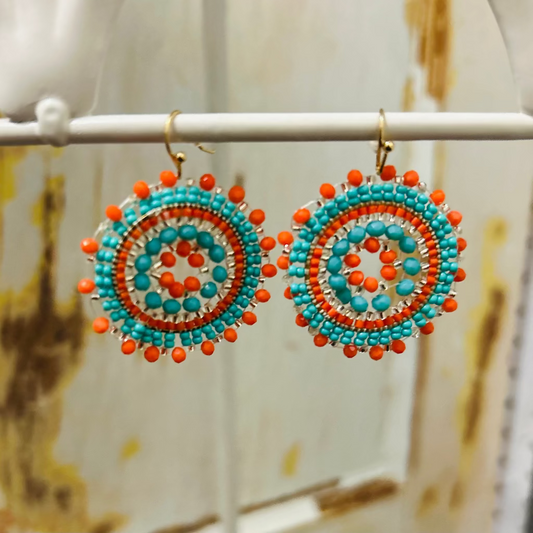 Orange Bead Earrings