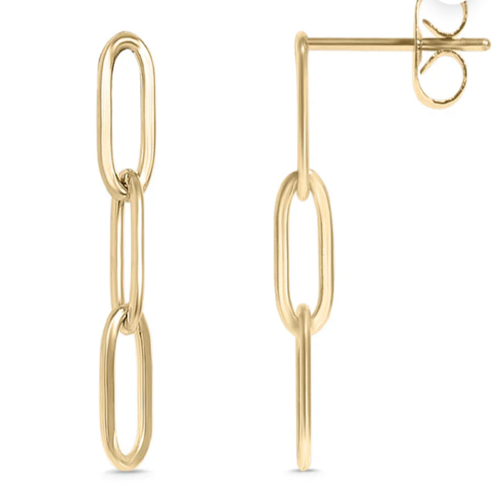 Paperclip Gold Earrings