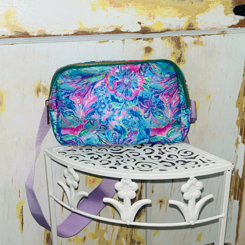 Purple Seaweed Print Crossbody