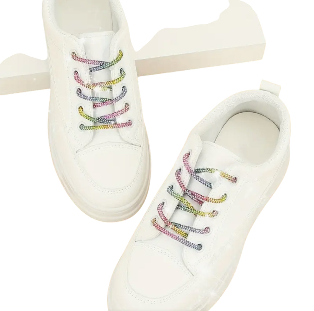 Rainbow Rhinestone Shoe Laces