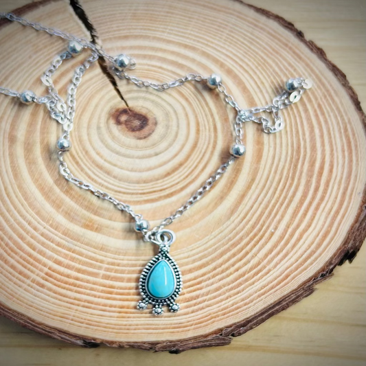 Turquoise Teardrop Necklace