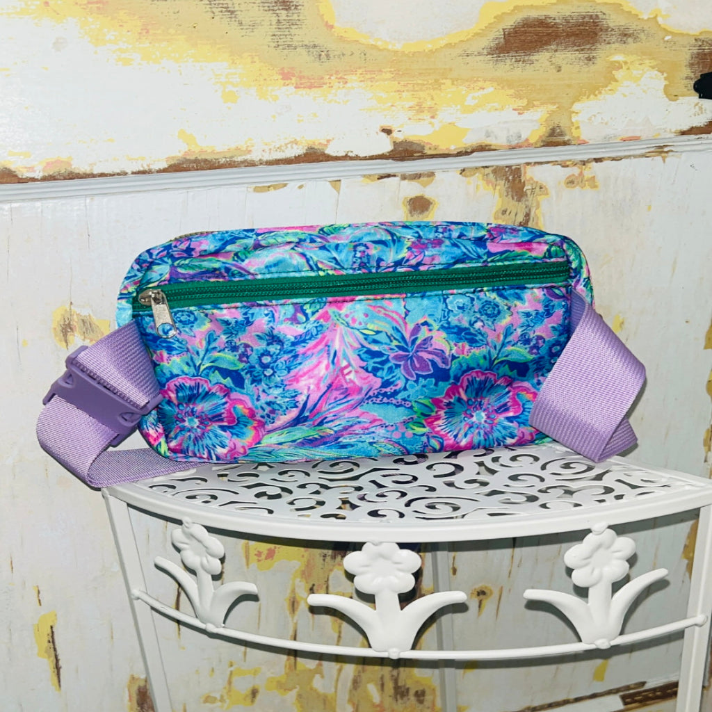 Purple Seaweed Print Crossbody