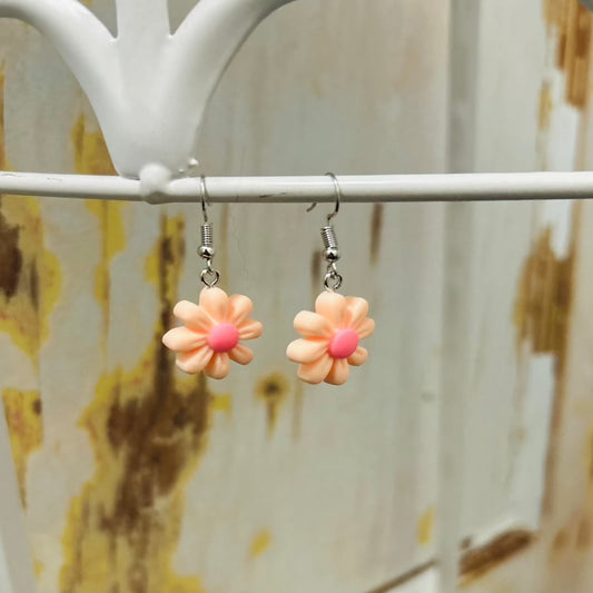 Peach Flower Earrings