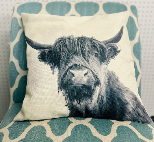 Bossy The Cow Throw pillow