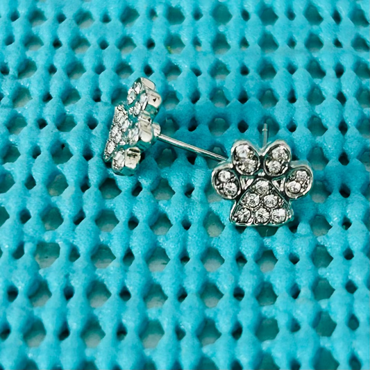 Paw Rhinestone Earrings