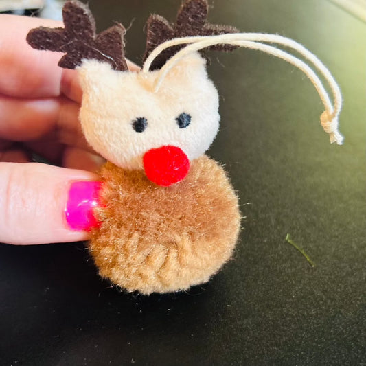Rudolph Pom Ornaments