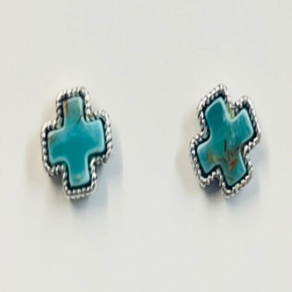 Turquoise Cross Earrings