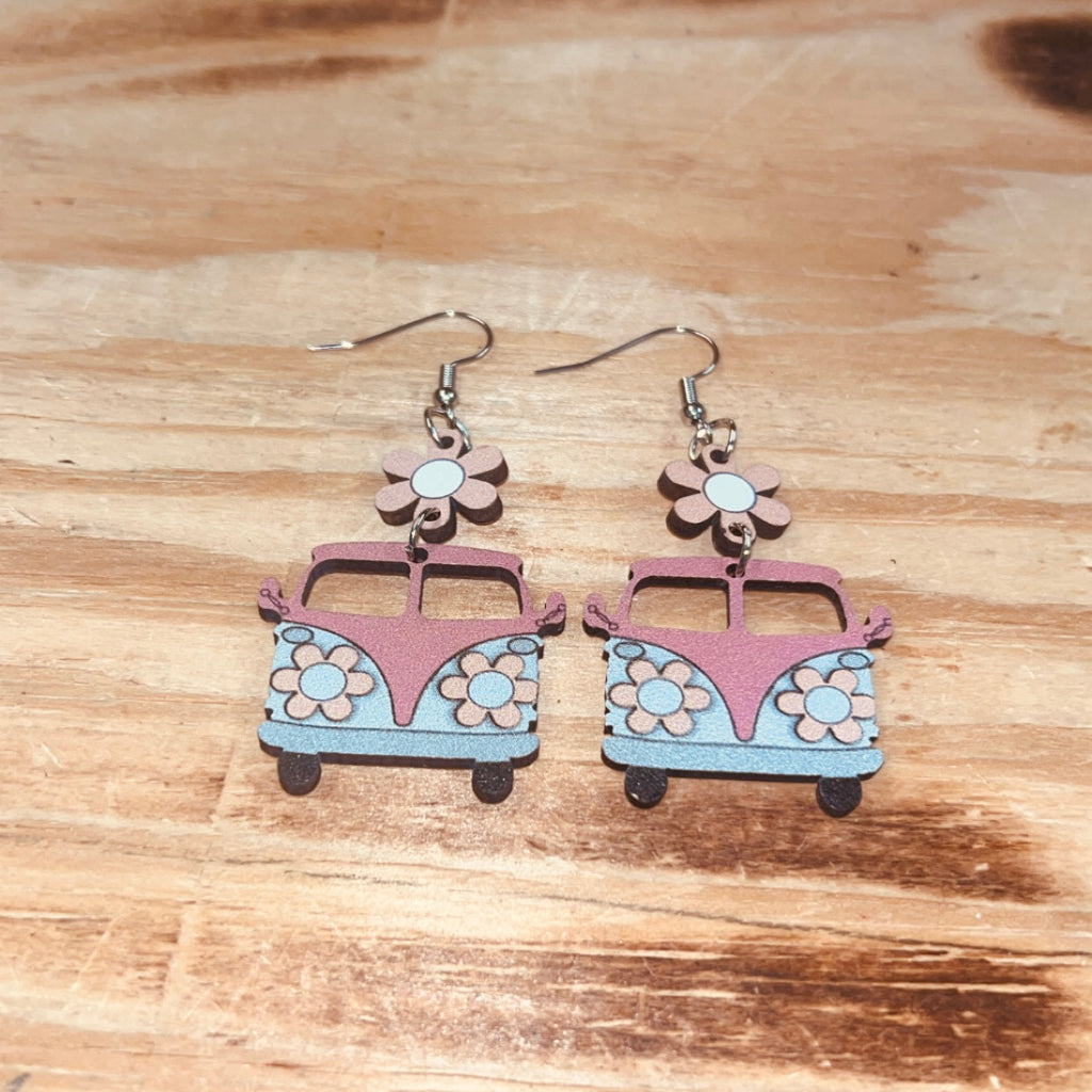 Pink Retro Earrings