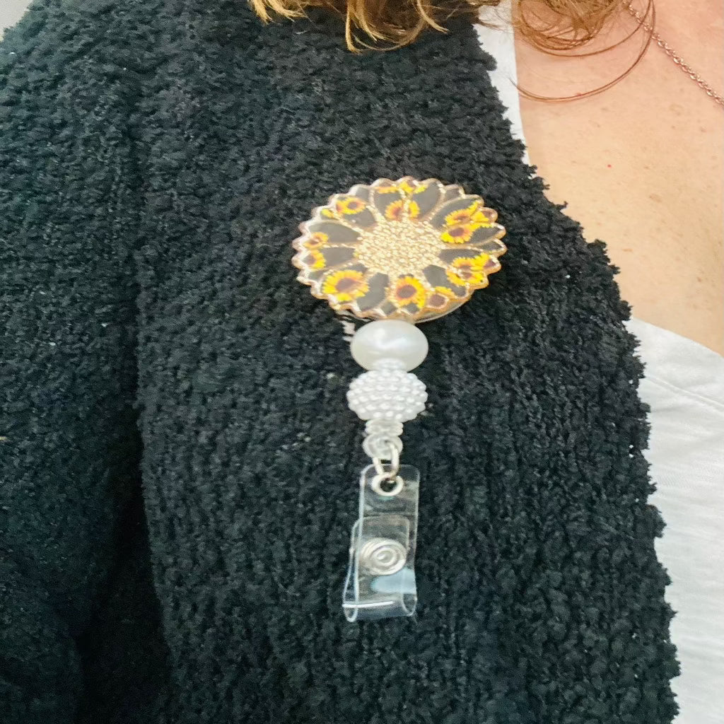 Sunflower Badge Reel