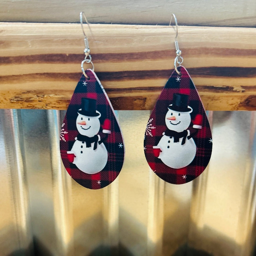 Hello Winter Snowman Earrings