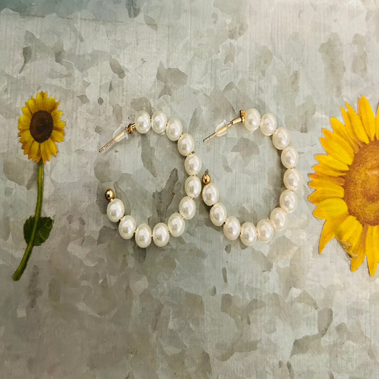 Pearl Hoop Earrings