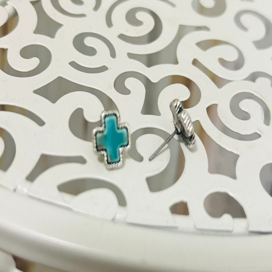 Turquoise Cross Earrings
