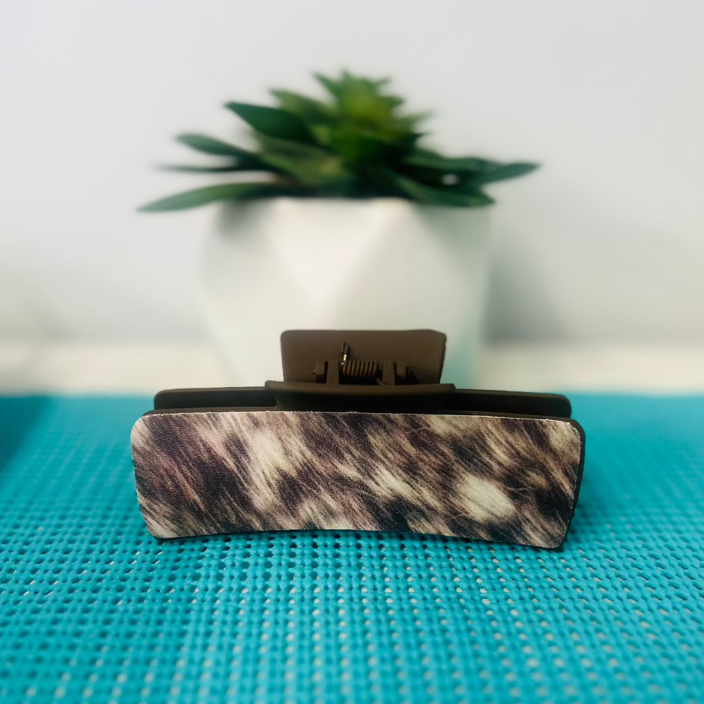 Printed Cowhide Hair Claw