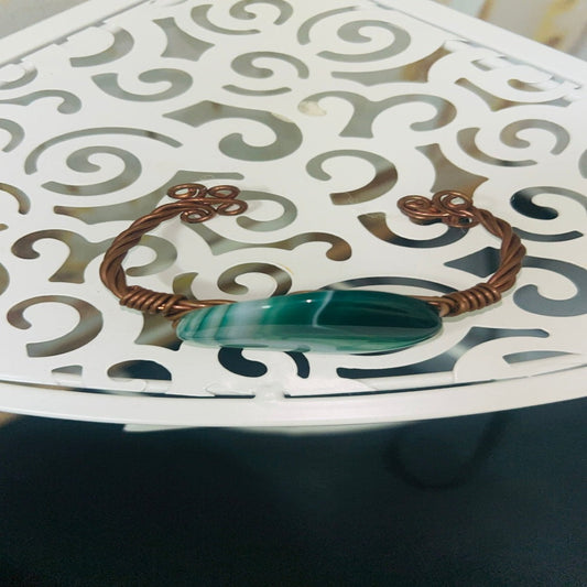 Green Agate Cabochon Bracelet