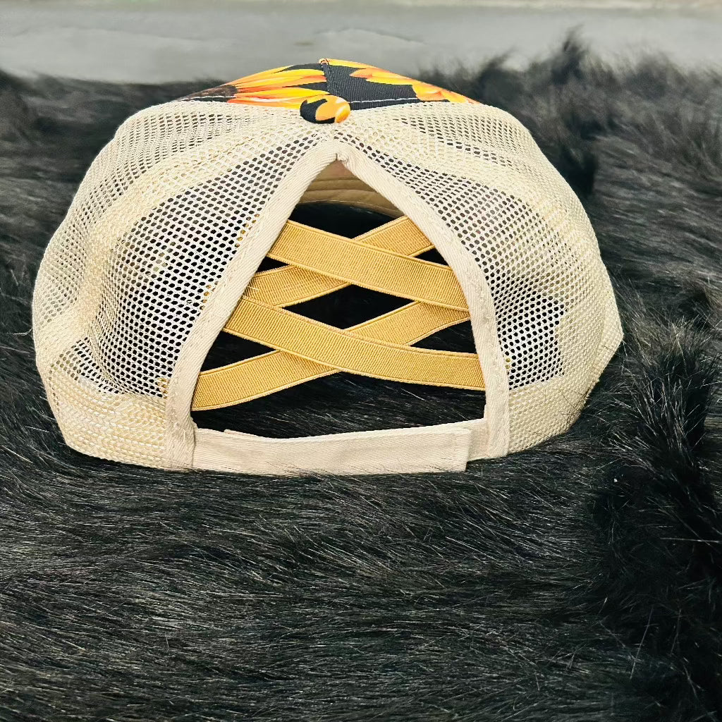 Sunflower Ponytail Hat