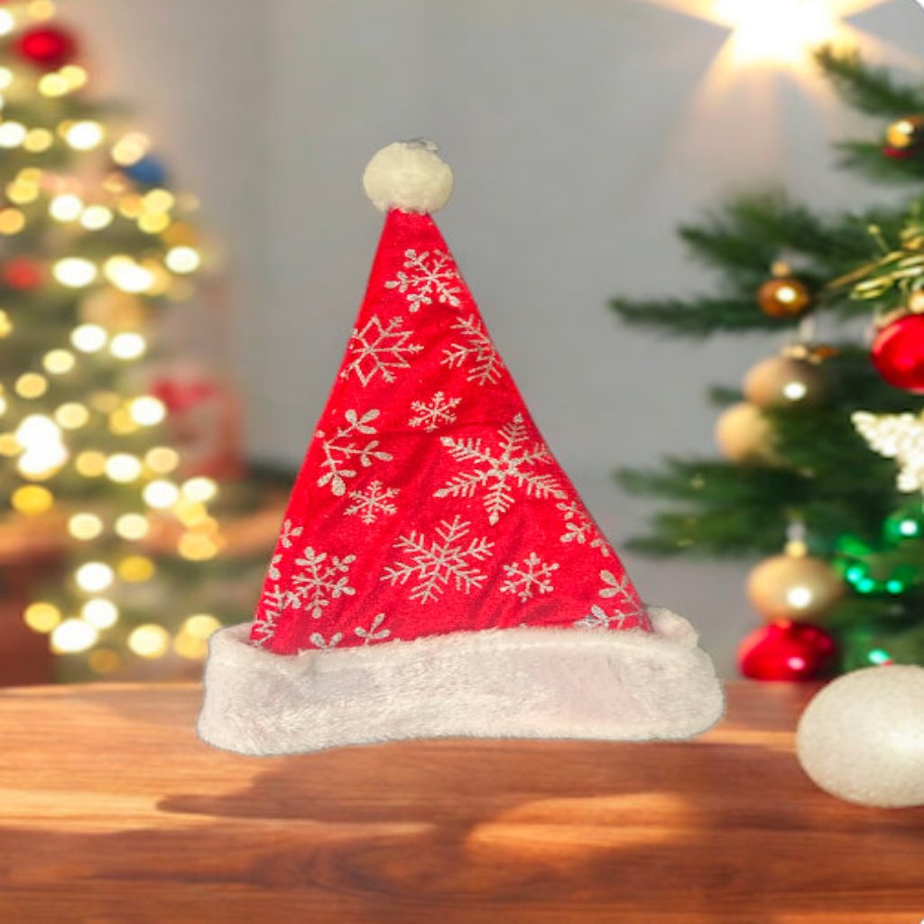 Red Snowflake Santa Hat