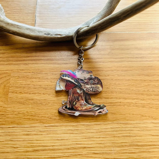Western Cowgirl Keychain