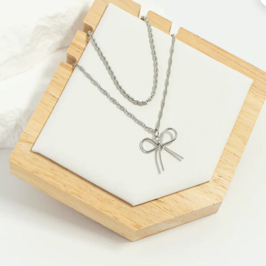 Thin Bow Silver Charm