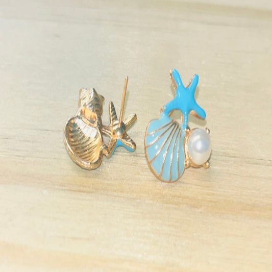 Blue Starfish Earrings
