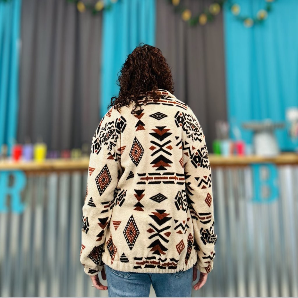 Aztec Print Fleece Jacket