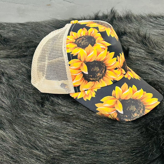 Sunflower Ponytail Hat