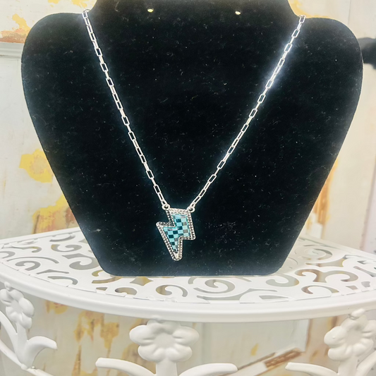 Glitter Bolt Necklace