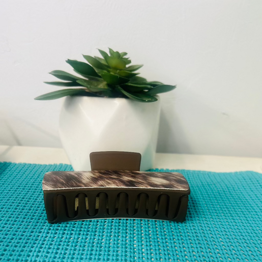 Printed Cowhide Hair Claw