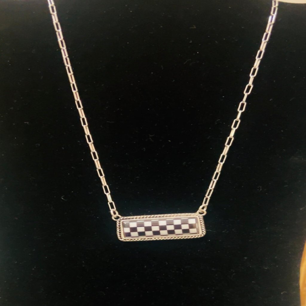 Checkered Bar Necklace