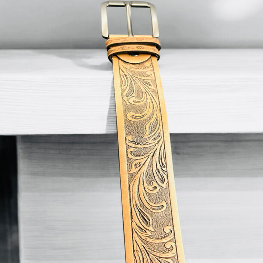 Tooled Leather Belt
