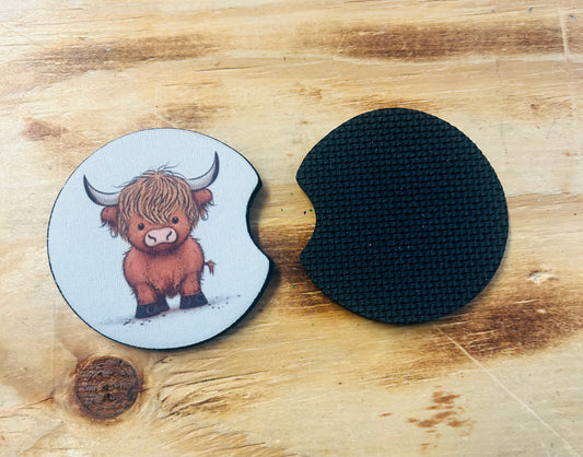 Highland Cow Car Coasters