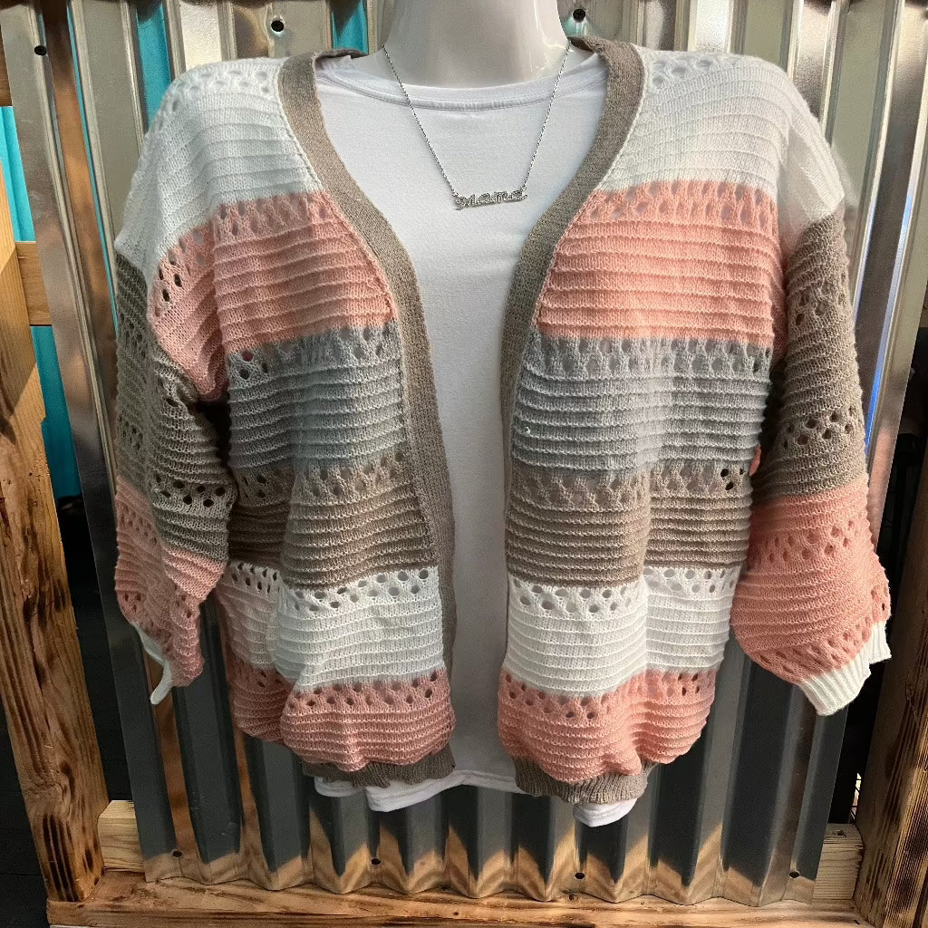 Pink & Gray Cardigan 