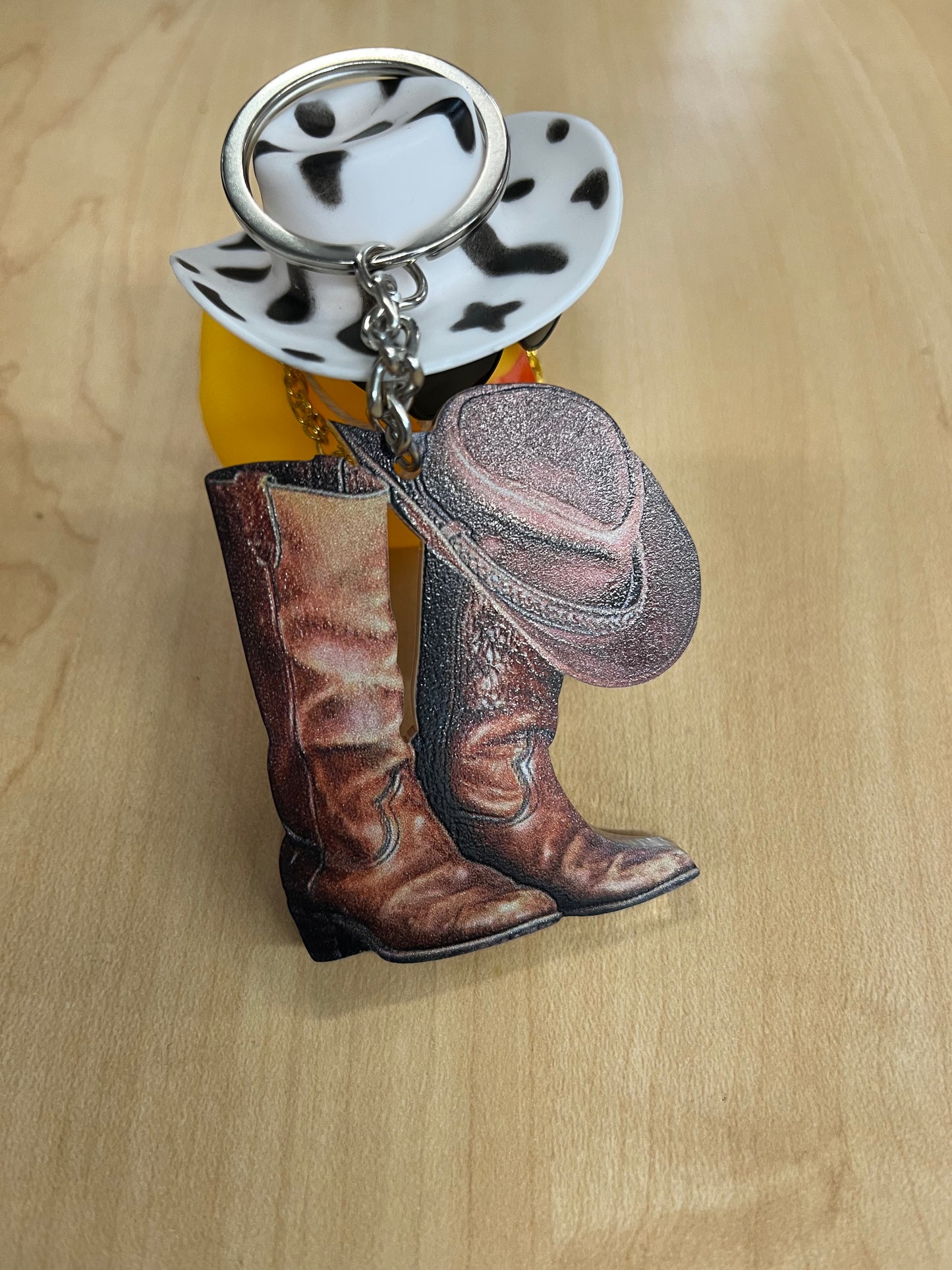 Cowboy Boots and Hat Keychain