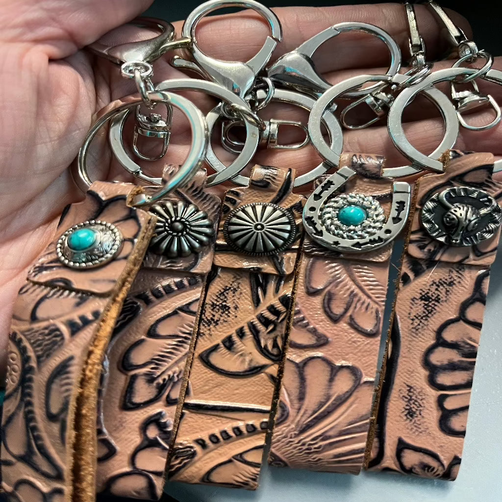 Western Leather Keychain