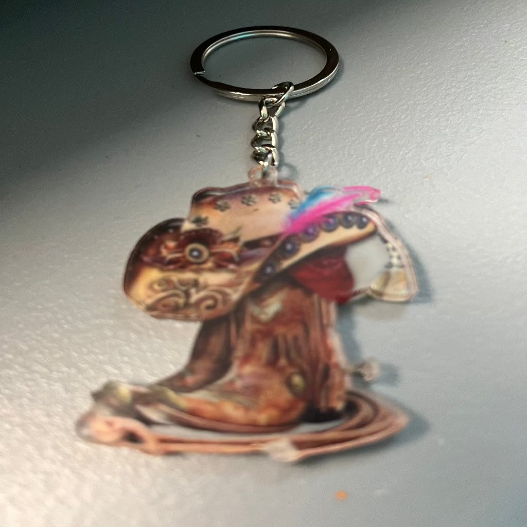 Western Cowgirl Keychain