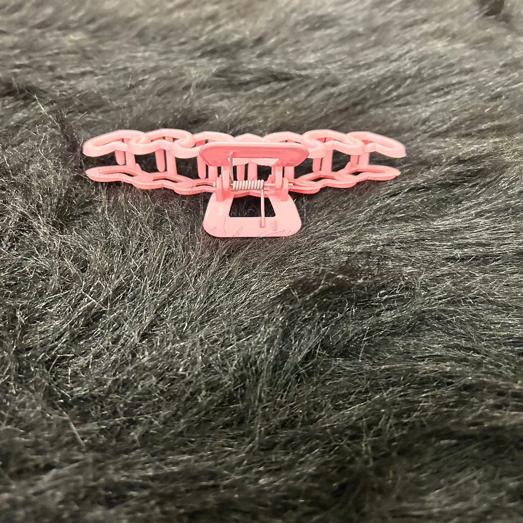 Pink Connected Hearts Hair Claw