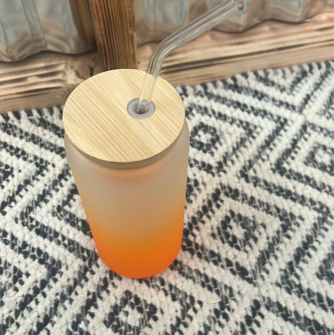 Orange/clear glass Tumbler