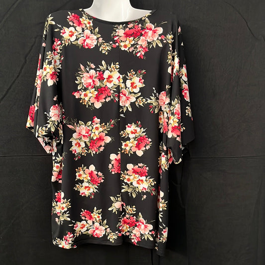 Floral, black with floral print woman’s top